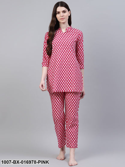 Cotton Floral Print Night Suit Set