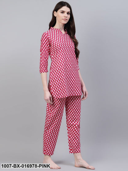 Cotton Floral Print Night Suit Set