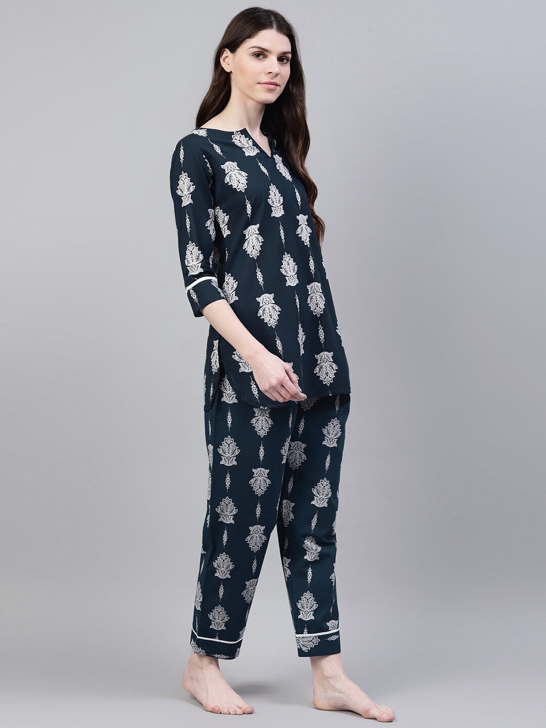 Cotton Floral Print Night Suit Set
