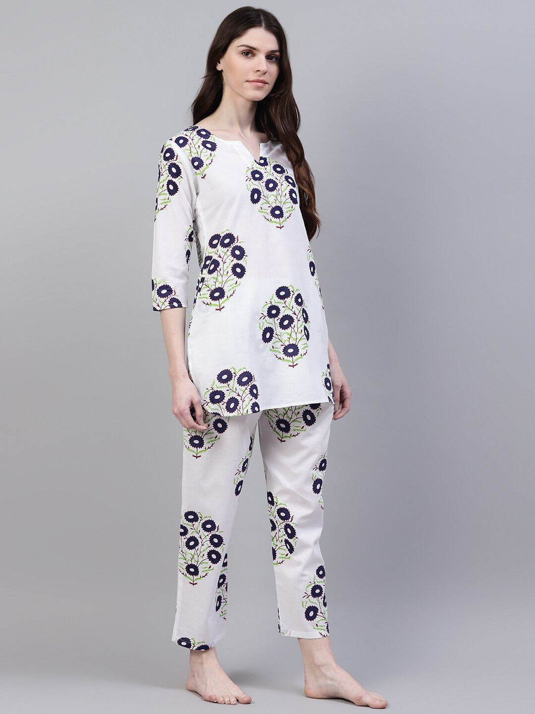 Cotton Floral Print Night Suit Set
