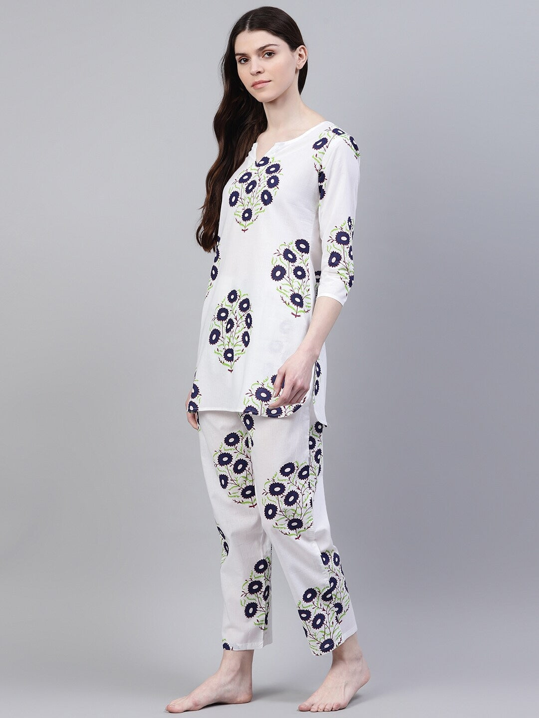 Cotton Floral Print Night Suit Set