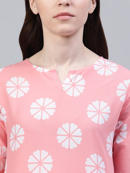 Cotton Geometric Print Night Suit Set