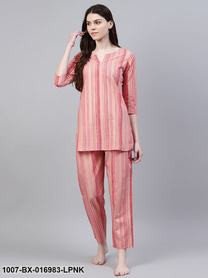Cotton Striped Night Suit Set