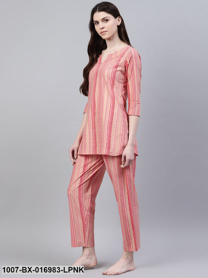 Cotton Striped Night Suit Set