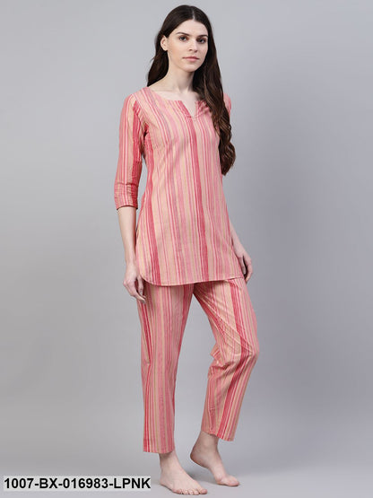 Cotton Striped Night Suit Set
