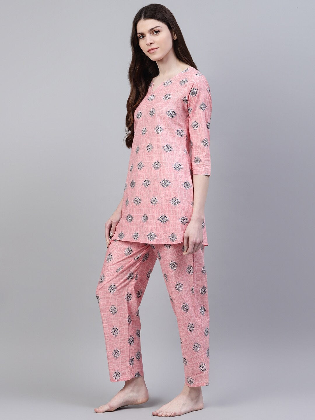 Cotton Floral Print Night Suit Set