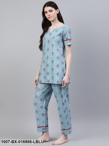 Cotton Floral Print Night Suit Set