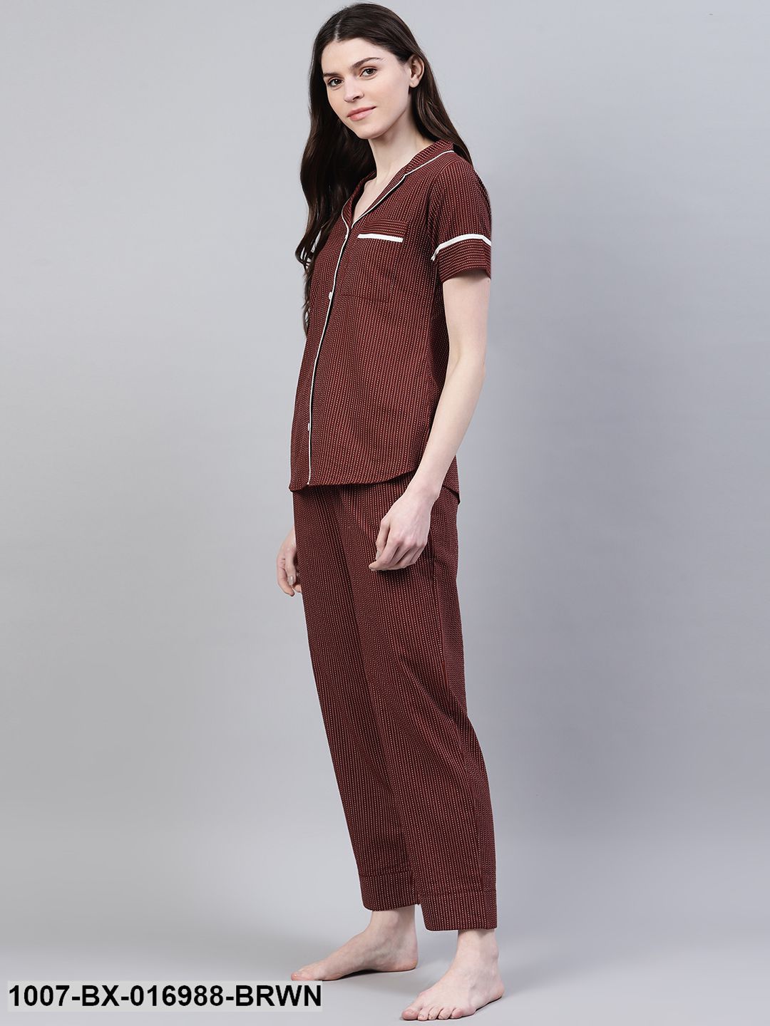 Cotton Self Design Shirt &amp; Pyjama set