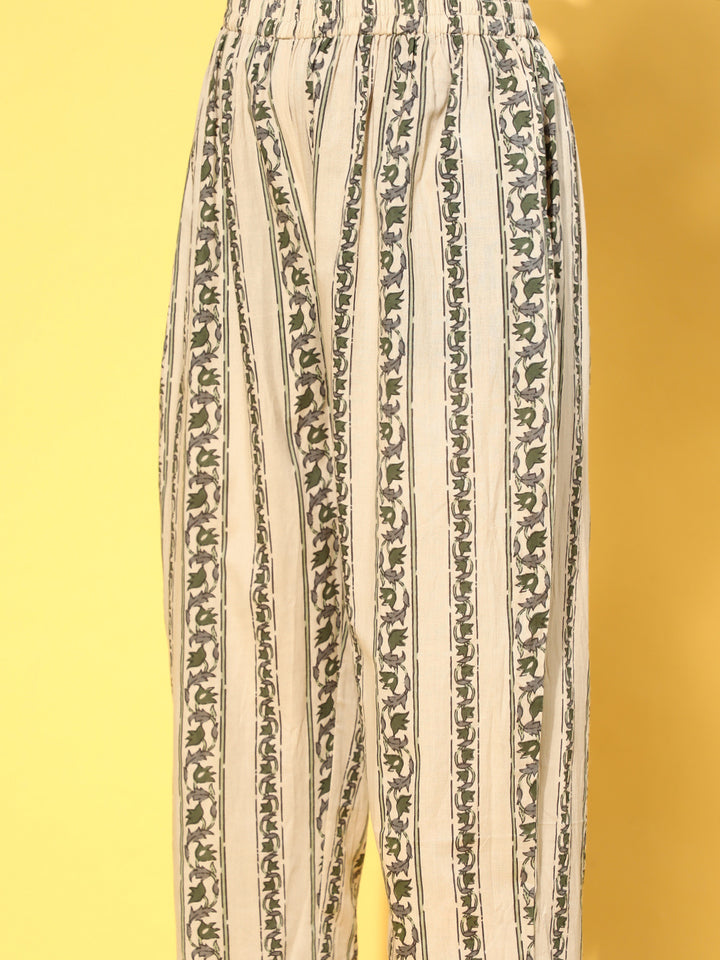 Floral Print Cotton kaftan Kurta Set