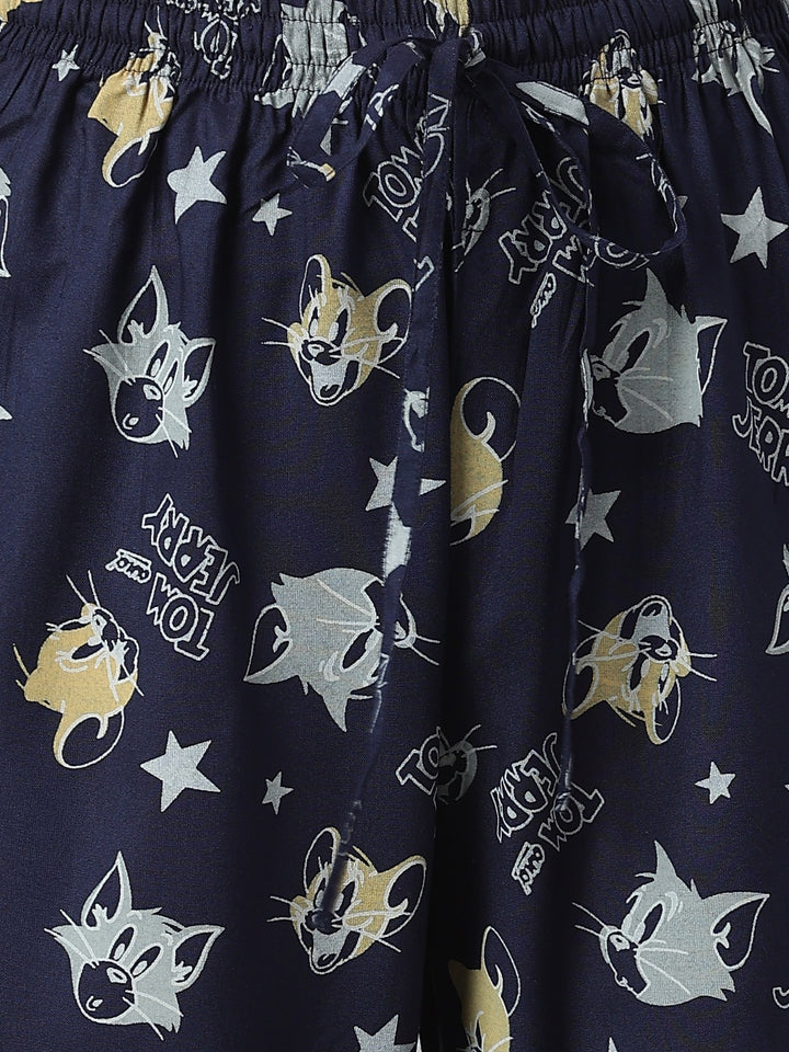 Printed Rayon Night Suit Set