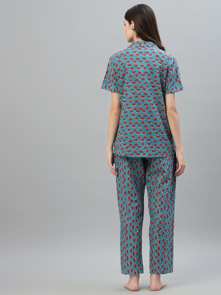 Printed Cotton Night Suit Set