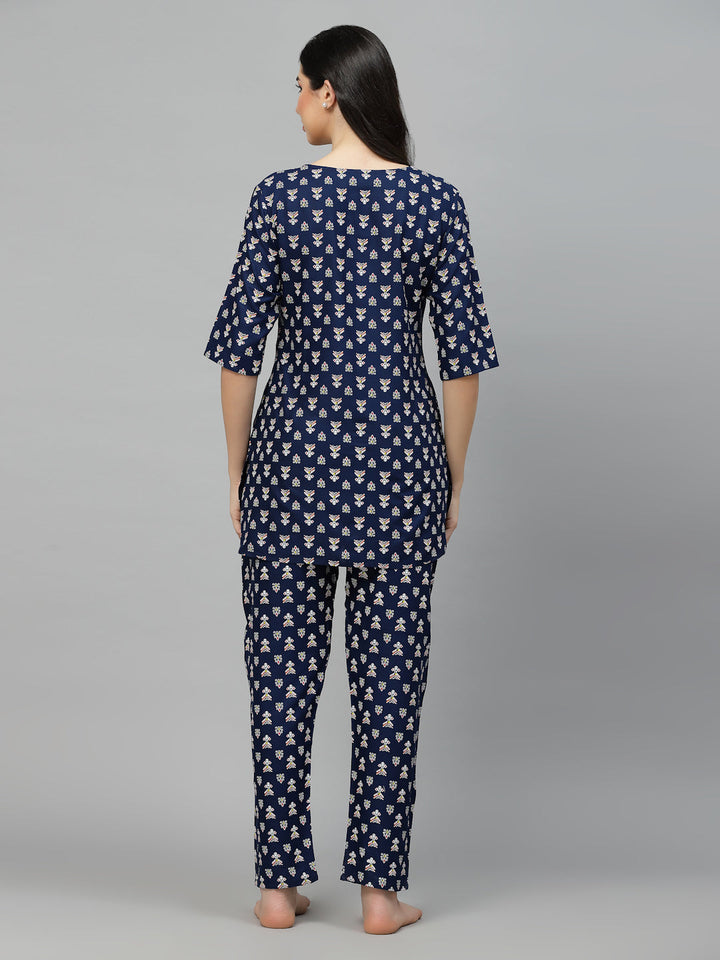 Quirky Printed Rayon Night Suit