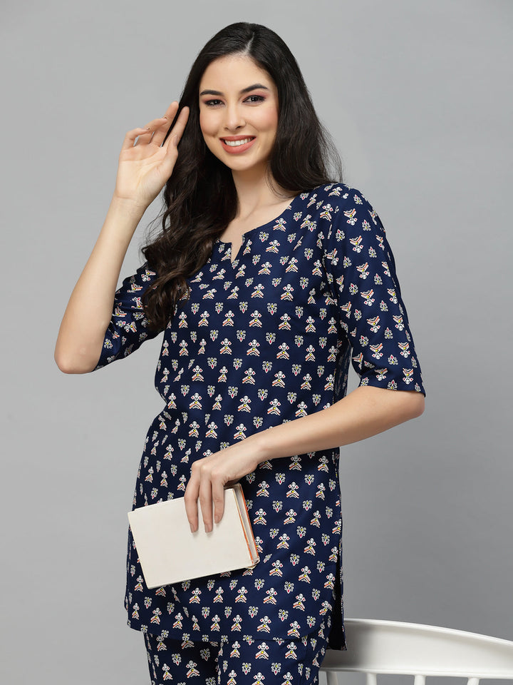 Quirky Printed Rayon Night Suit