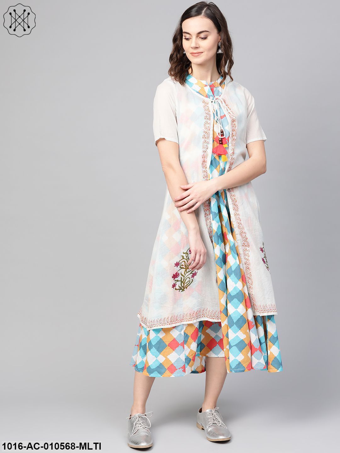 Women Multi & Colourblocked Colourblocked Two-Piece Dress