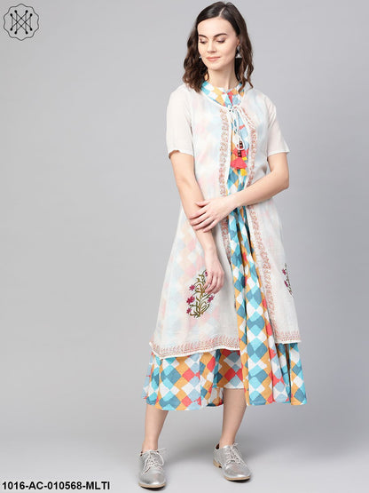 Women Multi & Colourblocked Colourblocked Two-Piece Dress