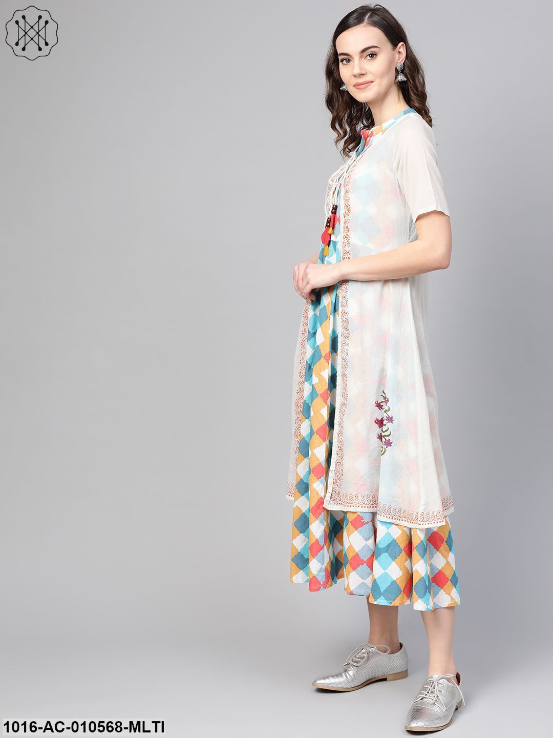 Women Multi & Colourblocked Colourblocked Two-Piece Dress