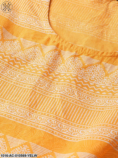 Women Yellow & Green Tribal Printed Two-Piece Dress
