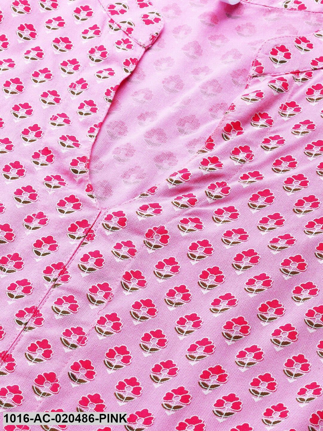 Pink & Green Printed Sustainable Maxi Dress