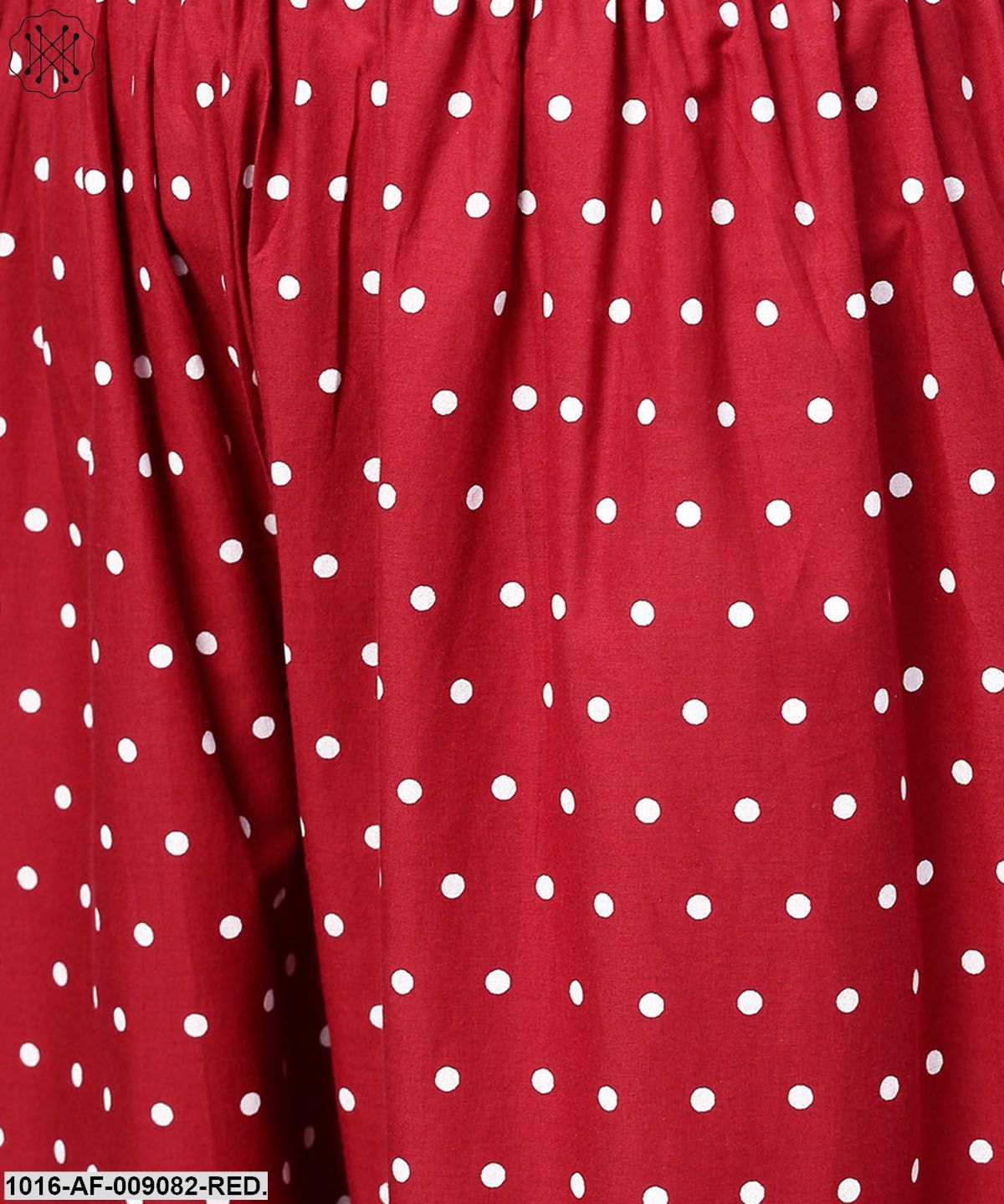 Red Printed Half Sleeve Cotton Kurta With Printed Ankle Length Pallazo