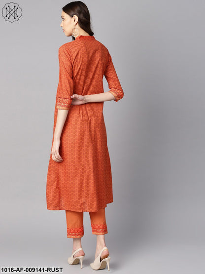 Women's A-Line Kurta With Solid Pant