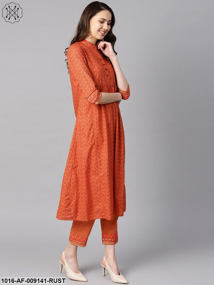 Women's A-Line Kurta With Solid Pant