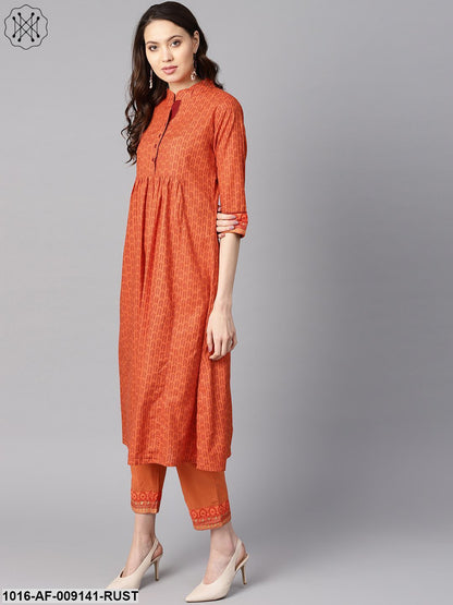 Women's A-Line Kurta With Solid Pant