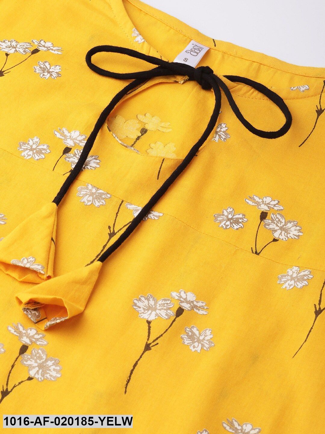 Yellow & Black Printed Kurta with Palazzos