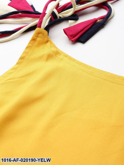 Yellow & Beige Solid Kurta with Trousers & Dupatta