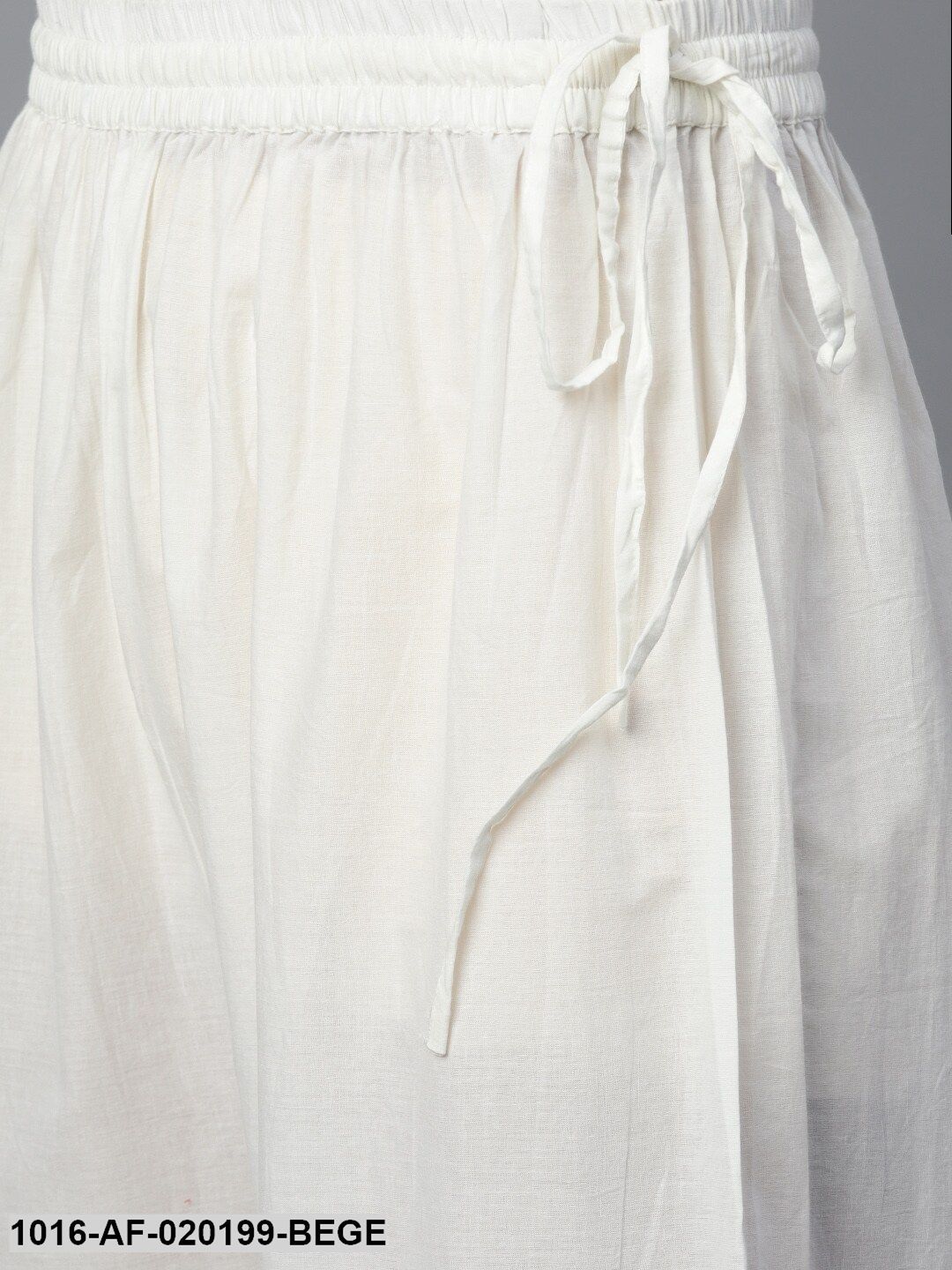 Beige & White Printed Kurta with Palazzos