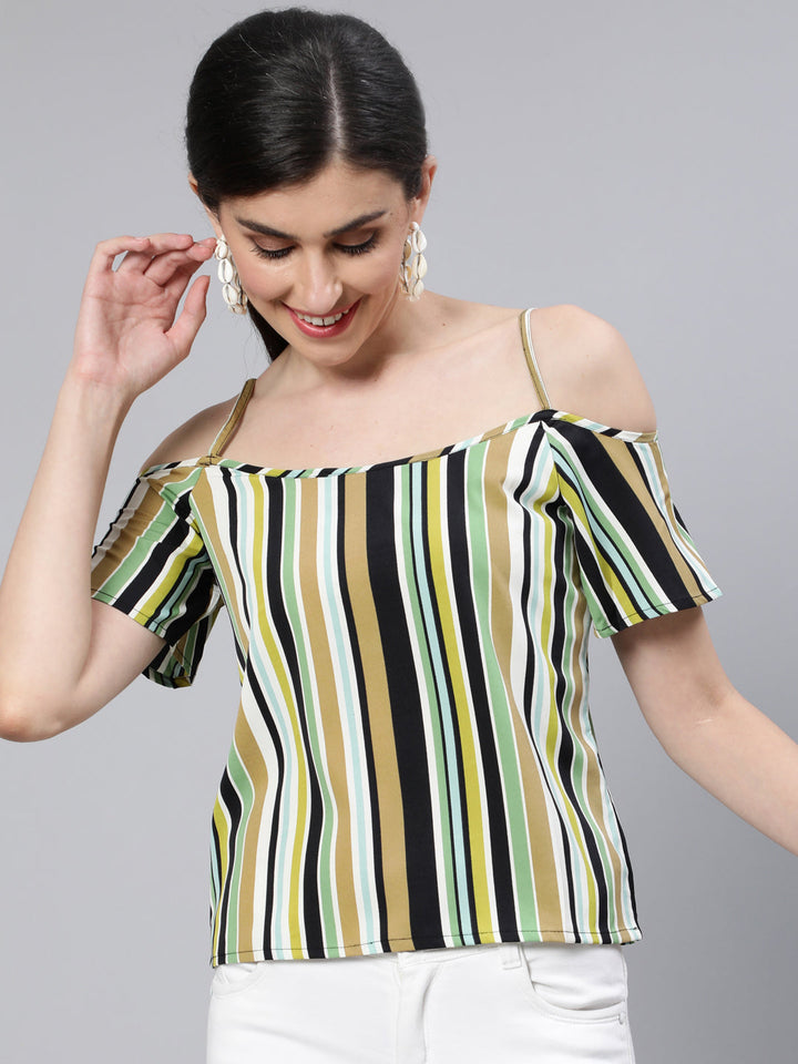 Multi Striped Off-Shoulder Top