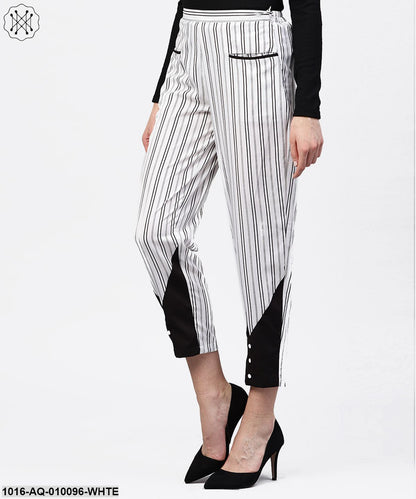 Black and white striped trouser with Pockets
