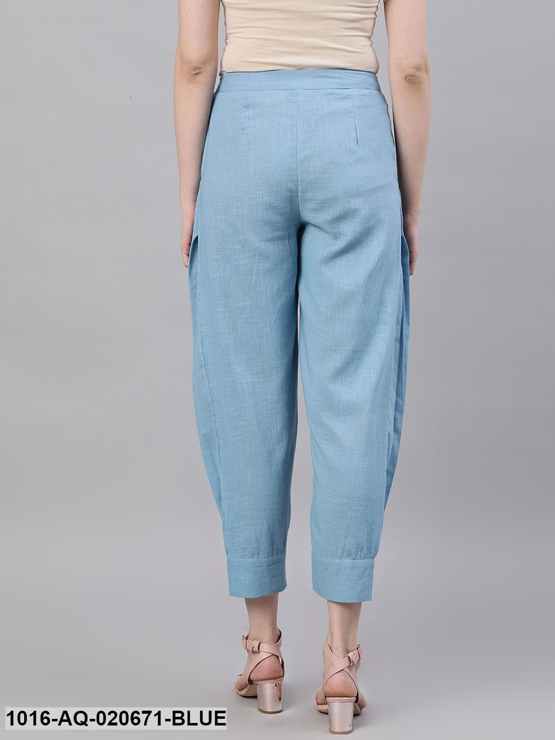 Blue Regular Fit Solid Joggers