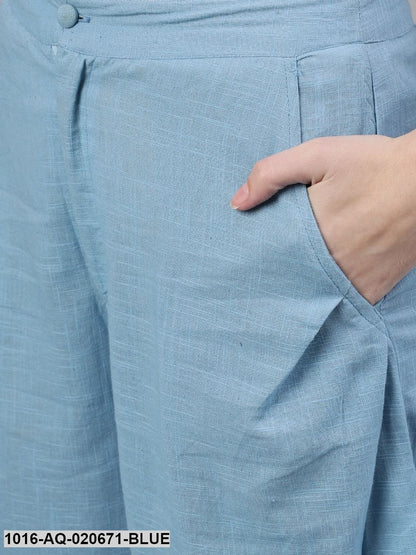 Blue Regular Fit Solid Joggers