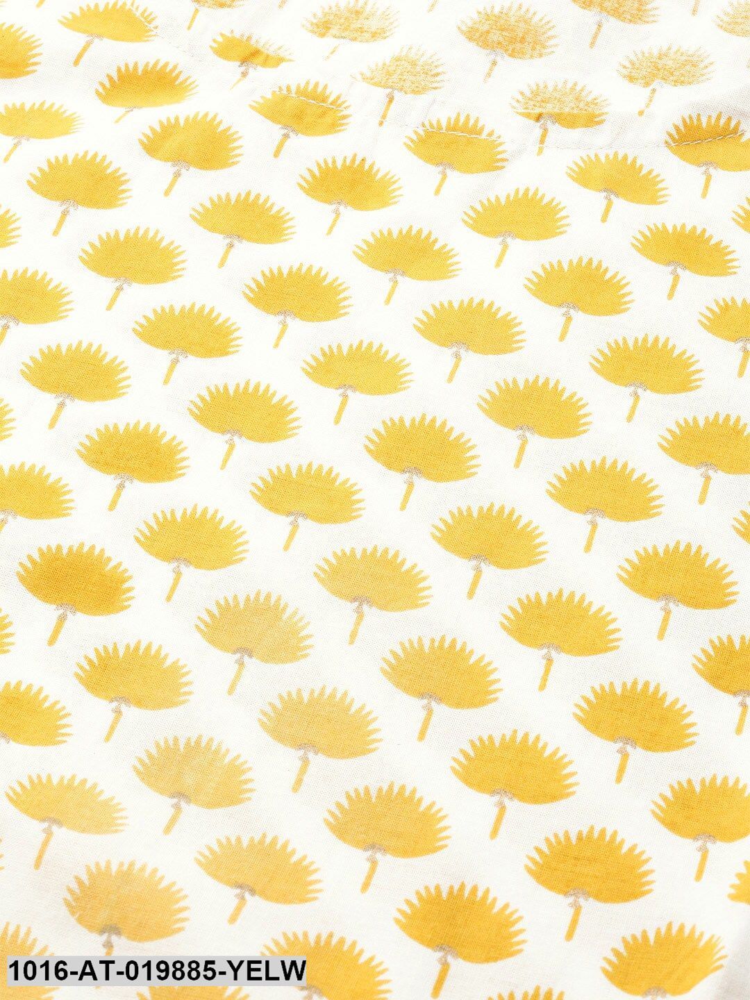 Yellow & Golden Ethic Motifs Print Straight Kurta