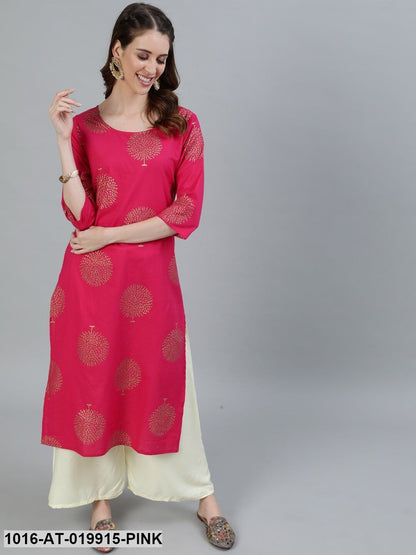 Pink Ethnic Motifs Printed Kurta