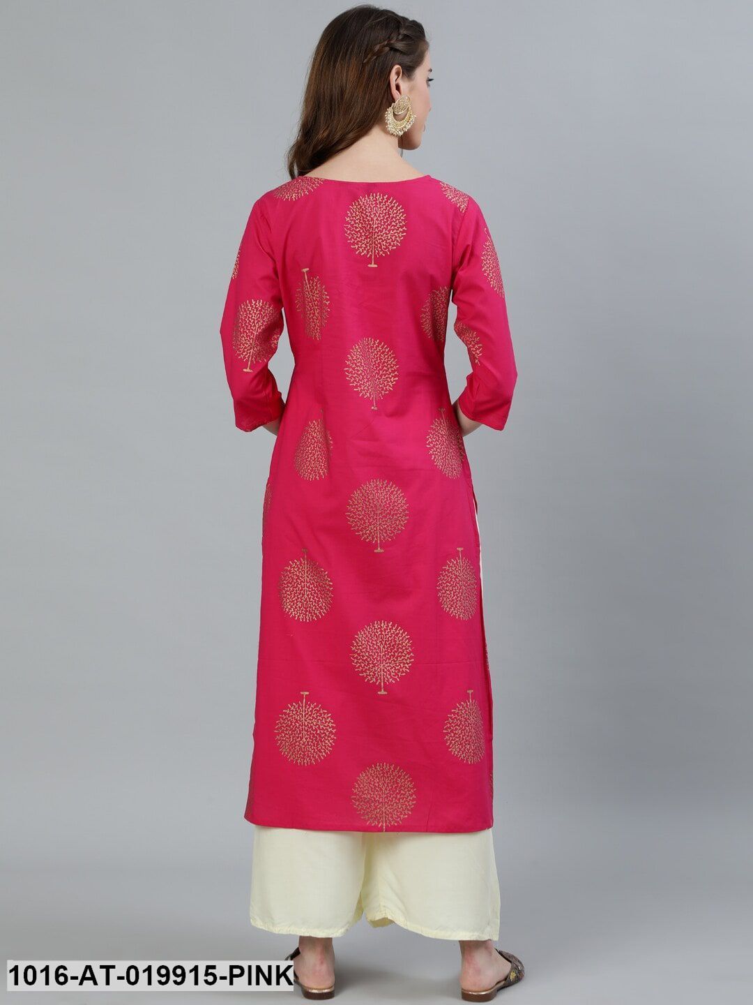 Pink Ethnic Motifs Printed Kurta