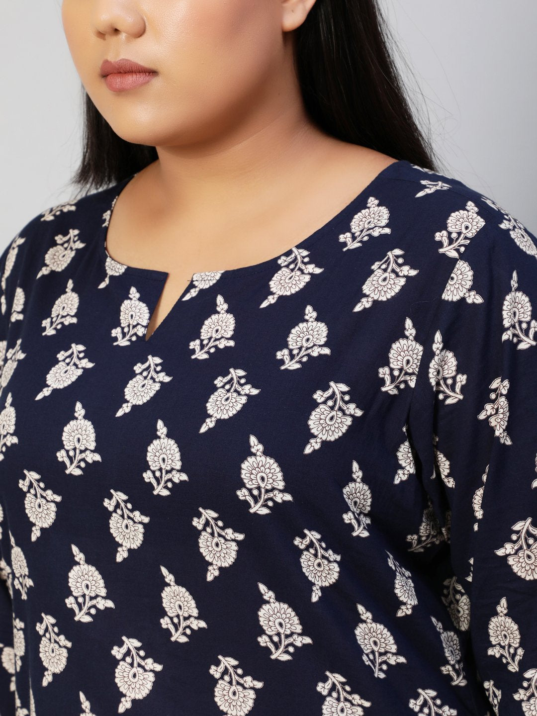 Women Navy Blue Printed Night Suit