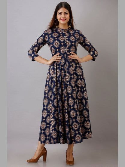 Women Rayon Printed Flared Kurta