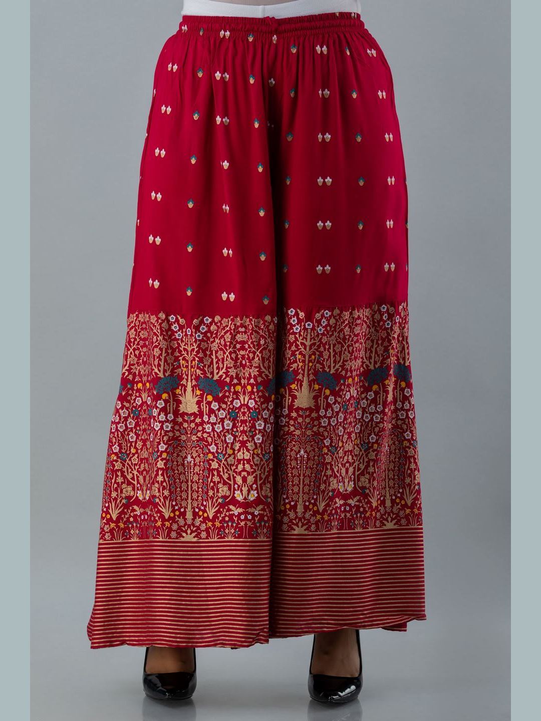 Printed Rayon Round Neck 3/4 Sleeve Straight Calf Length Kurta Set