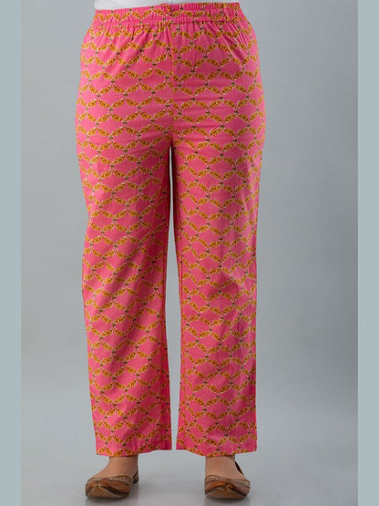 Printed Cotton Round Neck 3/4 Sleeve Straight Calf Length Kurta Set With Dupatta