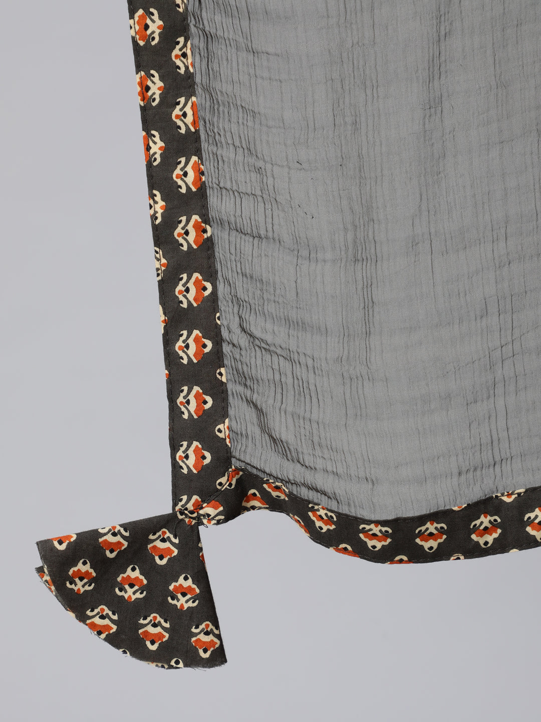 Cotton Calf Length Embroidered Straight 3/4 Sleeve Round Neck Kurta Set With Dupatta
