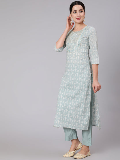Rayon Calf Length Sequence Stright 3/4 Sleeve Round Neck Kurta Set With Dupatta