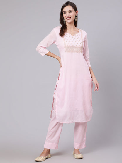 Rayon Calf Length Solid Straight 3/4 Sleeve Round Neck kurta Bottom