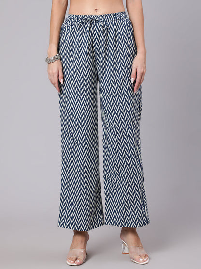 Cotton Calf Length Printed Flared 3/4 Sleeve Round Neck Kurta Bottom Dupatta Set