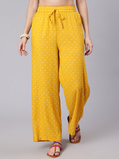 Rayon Calf Length Printed Semi Flared 3/4 Sleeve Round Neck Kurta Dupatta Pant Set