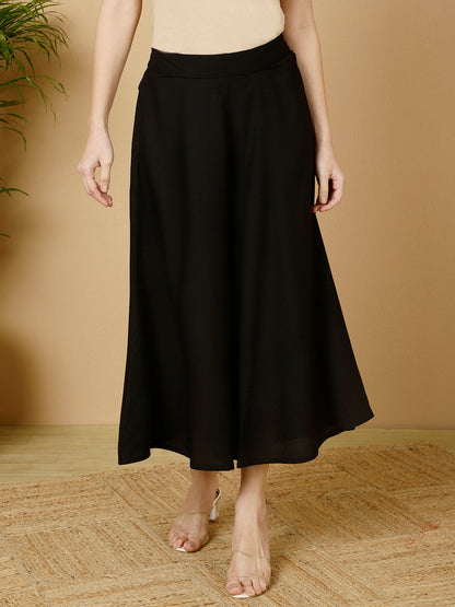 Rayon Solid Flared Palazzos