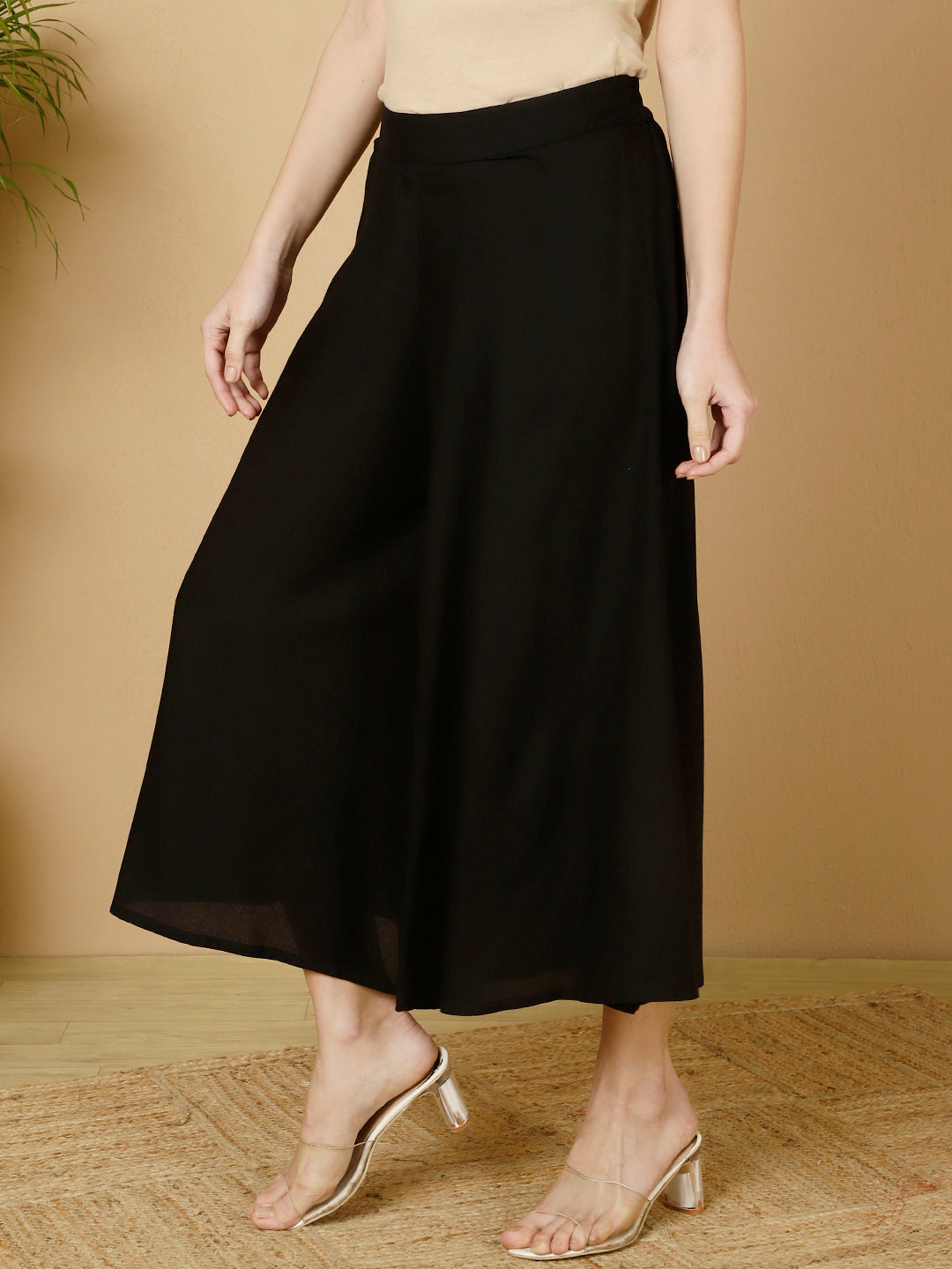 Rayon Solid Flared Palazzos