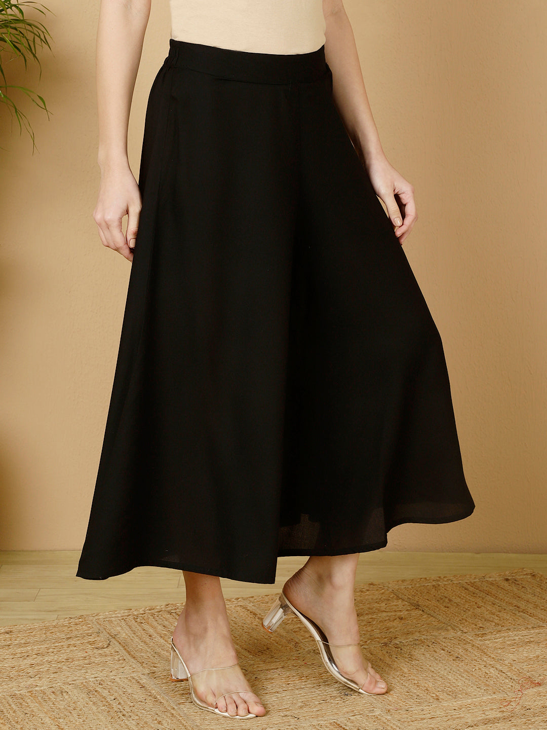 Rayon Solid Flared Palazzos