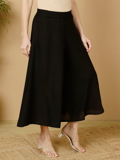 Rayon Solid Flared Palazzos
