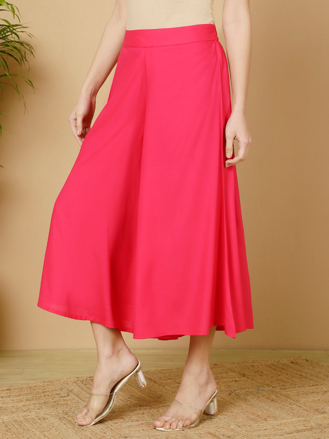 Rayon Solid Flared Palazzos